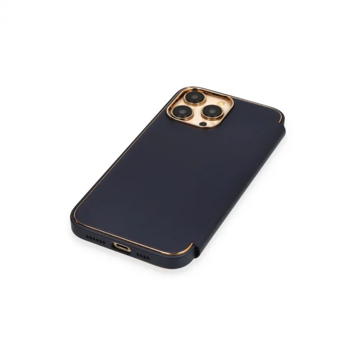 iPhone 14 Pro Kılıf Dolpin Kapaklı - Lacivert