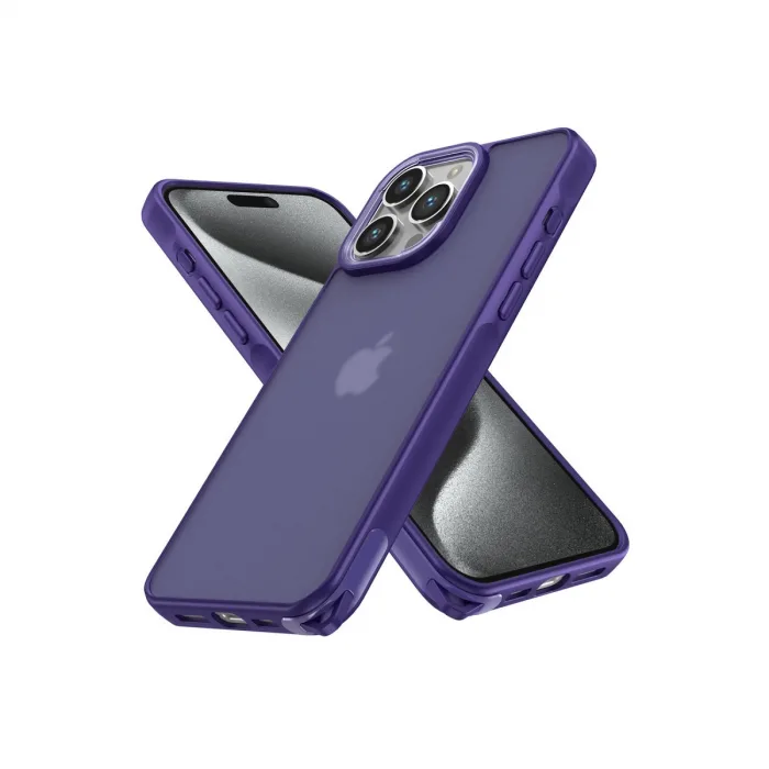 İphone 14 Pro Kılıf Elegant Kapak - Derin Mor