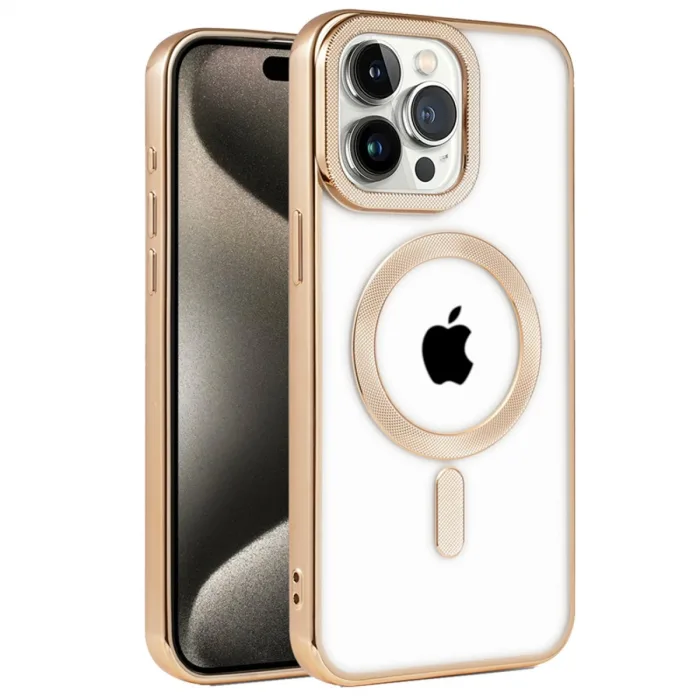 iPhone 14 Pro Kılıf Kronos Magsafe Kapak - Gold