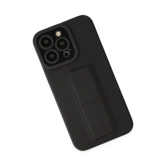 İphone 14 Pro Kılıf Mega Standlı Silikon - Siyah