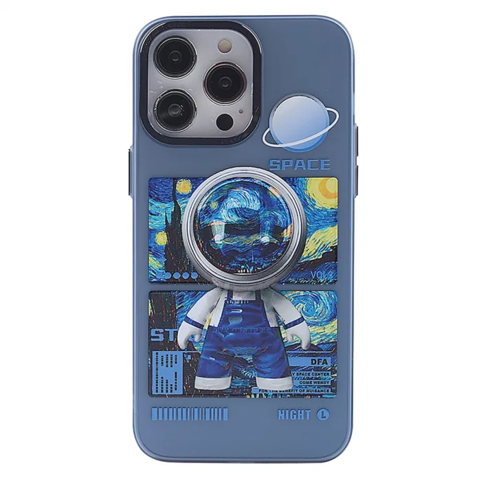 İphone 14 Pro Kılıf Prada Desenli Kapak - Prada Mavi - 1