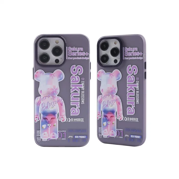 İphone 14 Pro Kılıf Prada Desenli Kapak - Prada Mor - 1