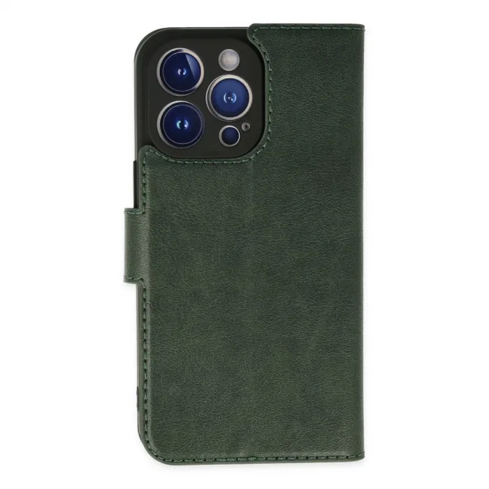 İphone 14 Pro Kılıf Trend S Plus Kapaklı Kılıf - Yeşil