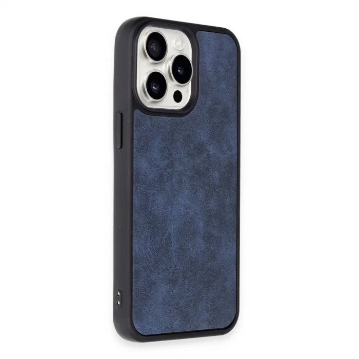 İphone 14 Pro Max Kılıf Aras Deri Kapak - Lacivert