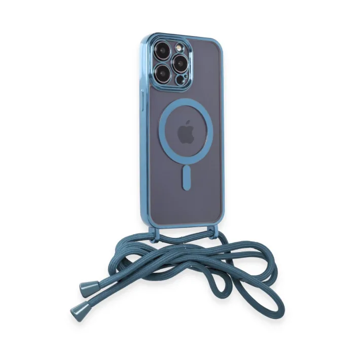 İphone 14 Pro Max Kılıf Divo Lazer Askılı Magsafe Kapak - Sierra Blue