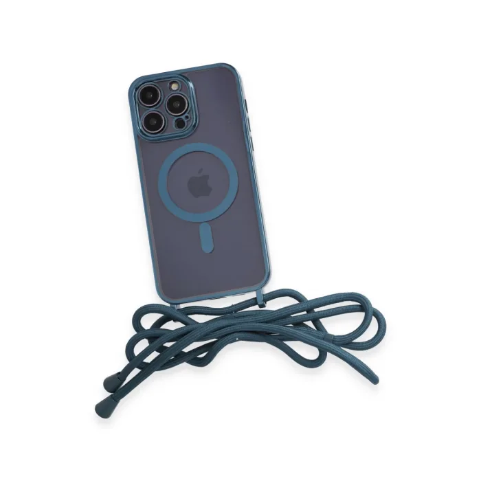 İphone 14 Pro Max Kılıf Divo Lazer Askılı Magsafe Kapak - Sierra Blue