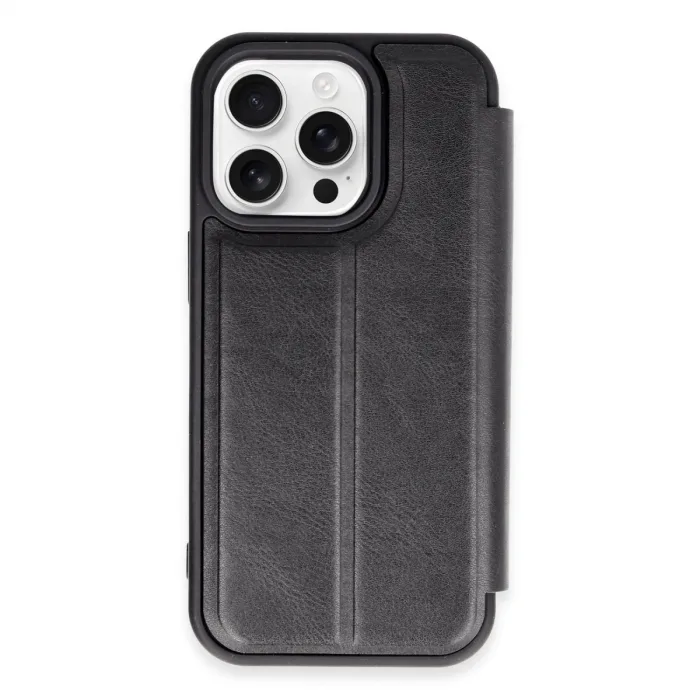 İphone 14 Pro Max Kılıf Flip Cover - Siyah