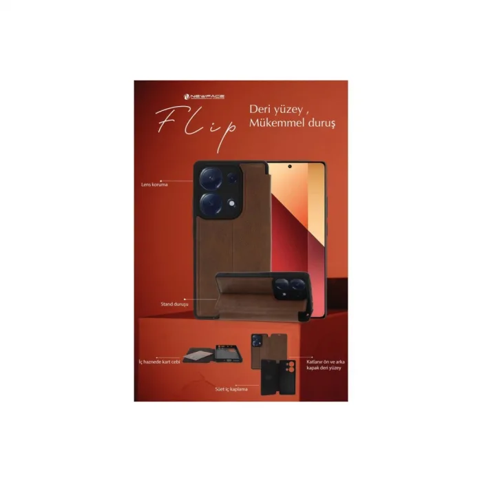 İphone 14 Pro Max Kılıf Flip Cover - Siyah