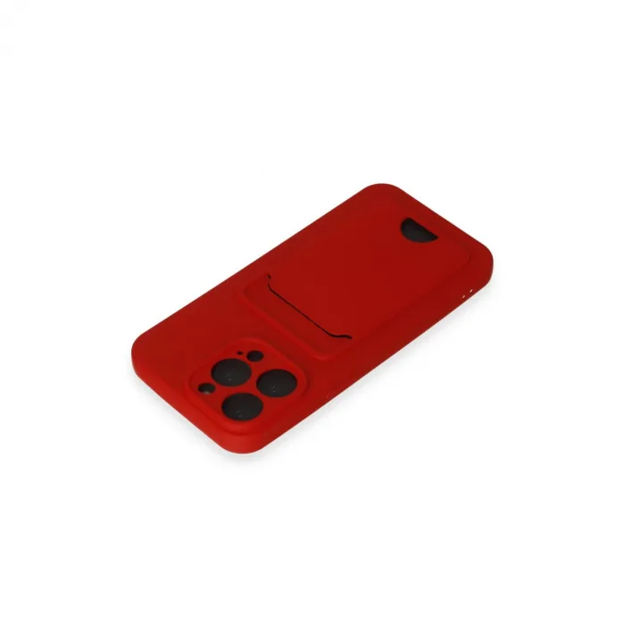 İphone 14 Pro Max Kılıf Kelvin Kartvizitli Silikon - Kırmızı