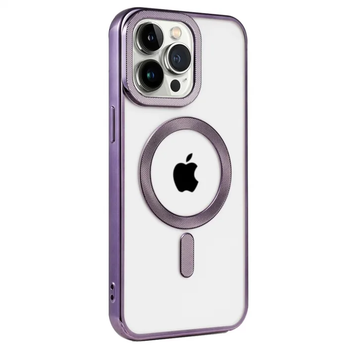 İphone 14 Pro Max Kılıf Kronos Magsafe Kapak - Derin Mor