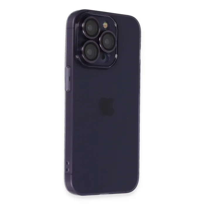 İphone 14 Pro Max Kılıf Luko Lens Silikon - Derin Mor