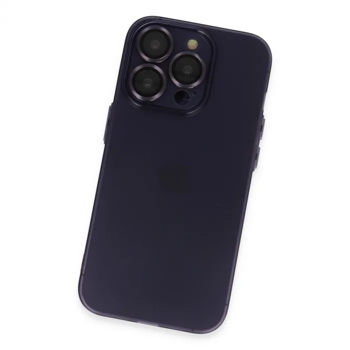 iPhone 14 Pro Max Kılıf Luko Lens Silikon - Derin Mor