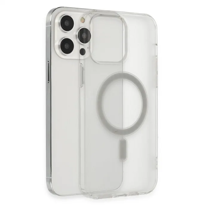 iPhone 14 Pro Max Kılıf Matte Şeffaf Magneticsafe - Şeffaf