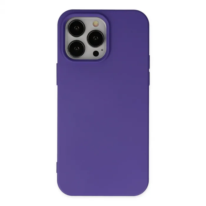 İphone 14 Pro Max Kılıf Nano İçi Kadife Silikon - Mor