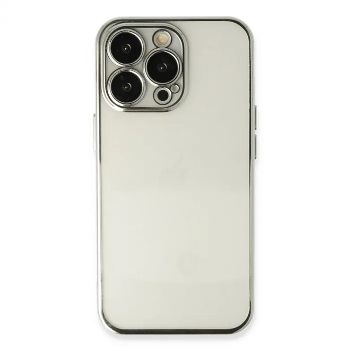 iPhone 14 Pro Max Kılıf Razer Lensli Silikon - Gümüş
