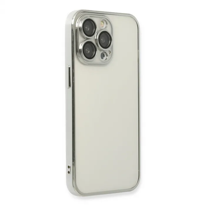iPhone 14 Pro Max Kılıf Razer Lensli Silikon - Gümüş