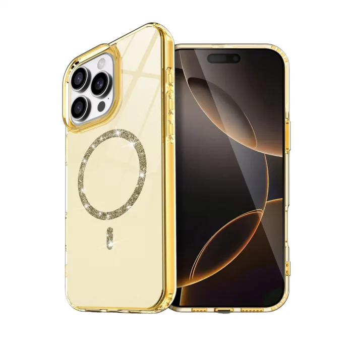 İphone 14 Pro Max Live Diamond Magsafe Kapak - Sarı