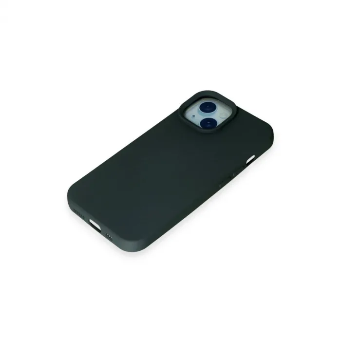 İphone 15 Kılıf Nano İçi Kadife Silikon - Koyu Yeşil