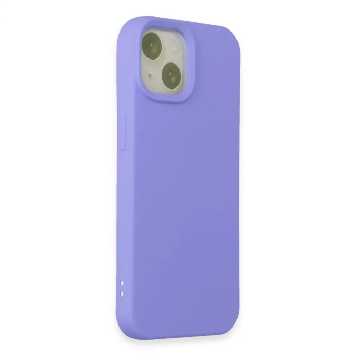 İphone 15 Kılıf Nano İçi Kadife Silikon - Lila