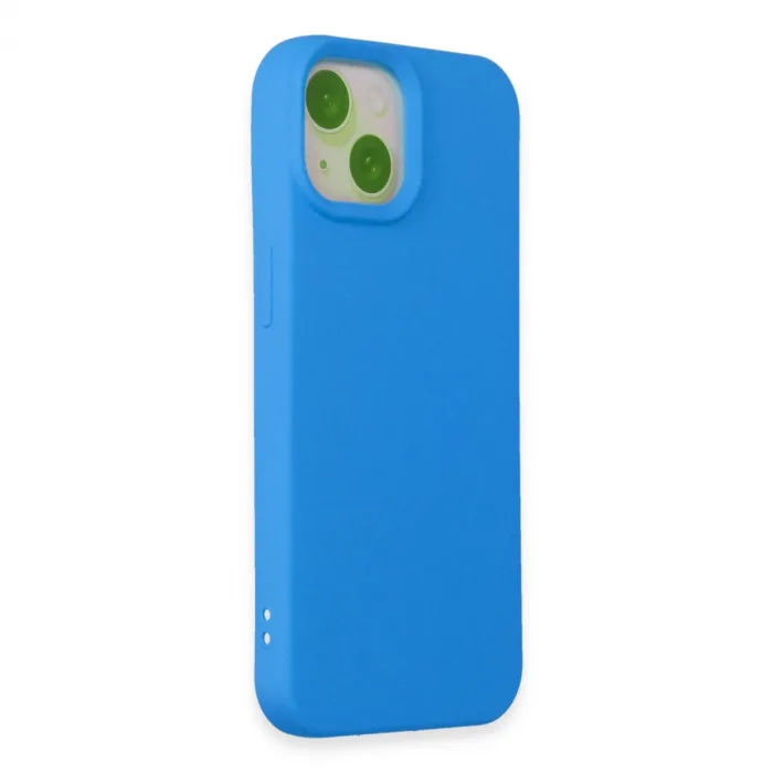 İphone 15 Kılıf Nano İçi Kadife Silikon - Mavi