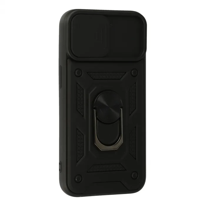 İphone 15 Kılıf Pars Lens Yüzüklü Silikon - Siyah