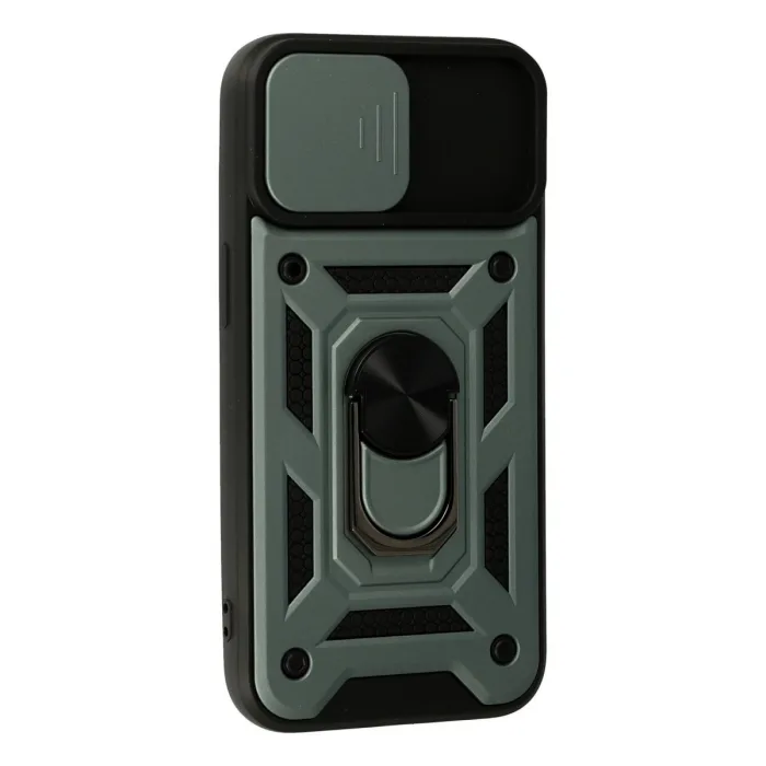 İphone 15 Kılıf Pars Lens Yüzüklü Silikon - Yeşil