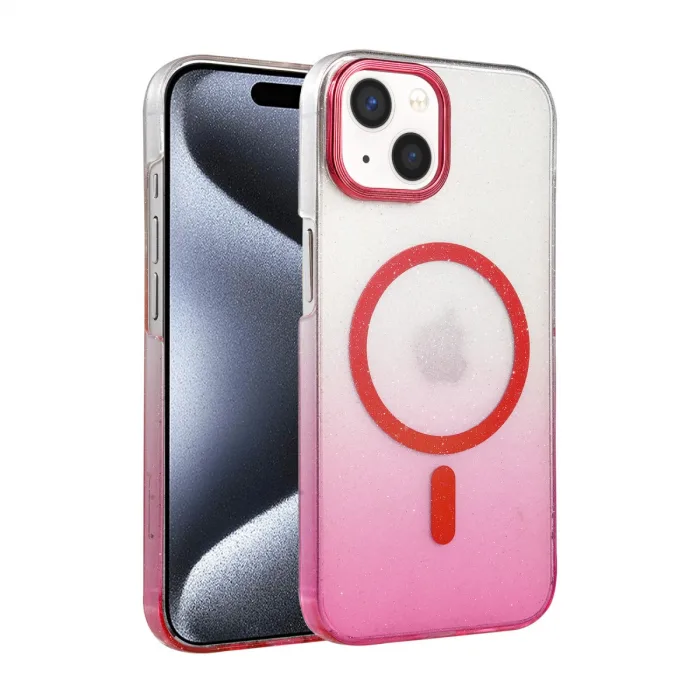 İphone 15 Plus Glossy Magsafe Kapak - Pembe