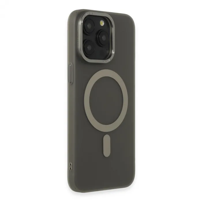 İphone 15 Pro Kılıf Lodos Magneticsafe Mat Kapak - Titan Gri