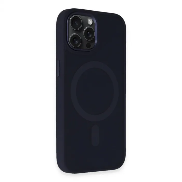 İphone 15 Pro Kılıf Oslo Magsafe Kapak - Lacivert