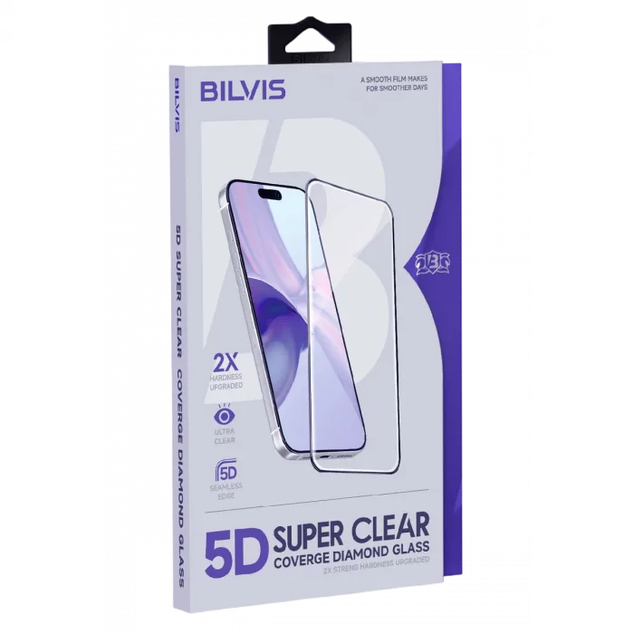 iPhone 15 Pro Max Bilvis 5D Super Clear Diamond Cam Ekran Koruyucu