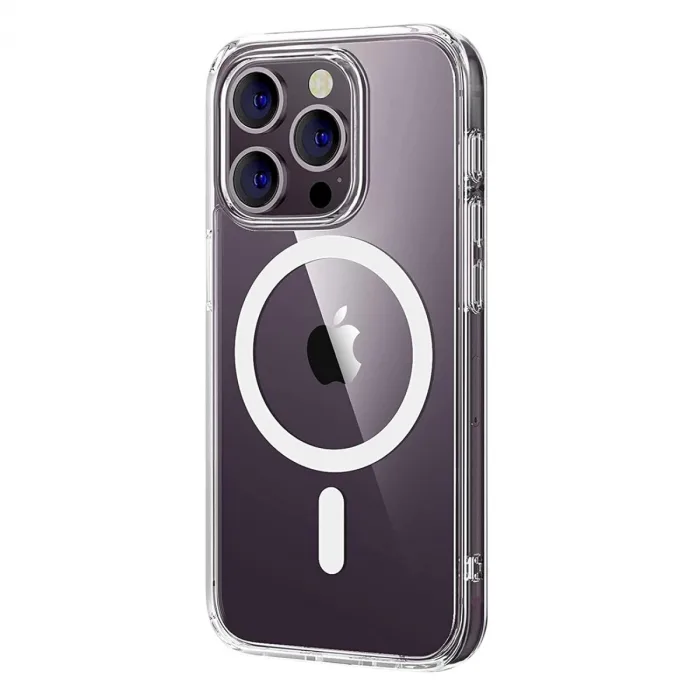 İphone 15 Pro Max Combo Sert Şeffaf Magsafe Kapak - Şeffaf