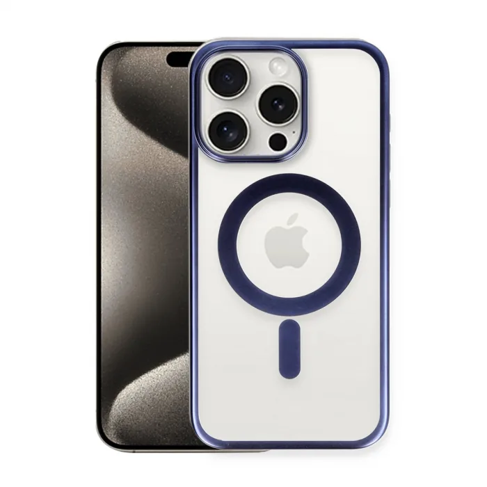 İphone 15 Pro Max Kılıf Erozi Magsafe Kapak - Lacivert