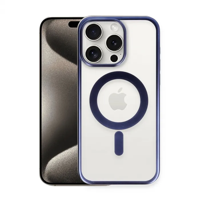 İphone 15 Pro Max Kılıf Erozi Magsafe Kapak - Lacivert