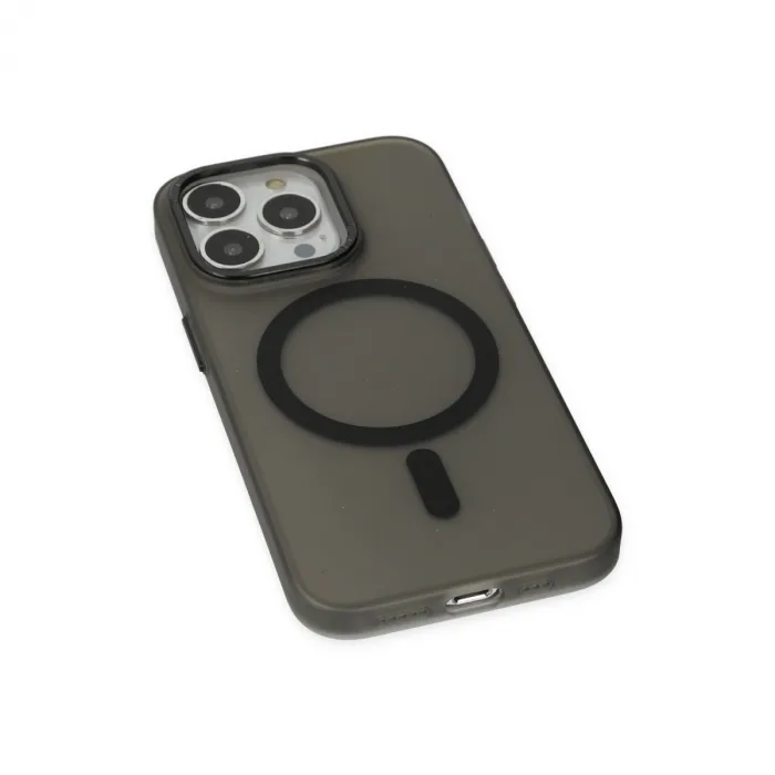 iPhone 15 Pro Max Kılıf Lodos Magneticsafe Mat Kapak - Siyah