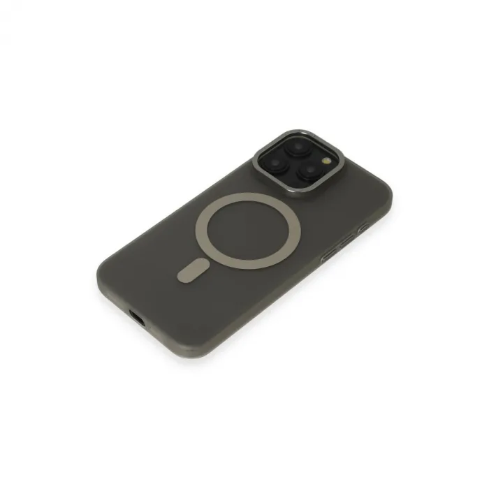 İphone 15 Pro Max Kılıf Lodos Magneticsafe Mat Kapak - Titan Gri
