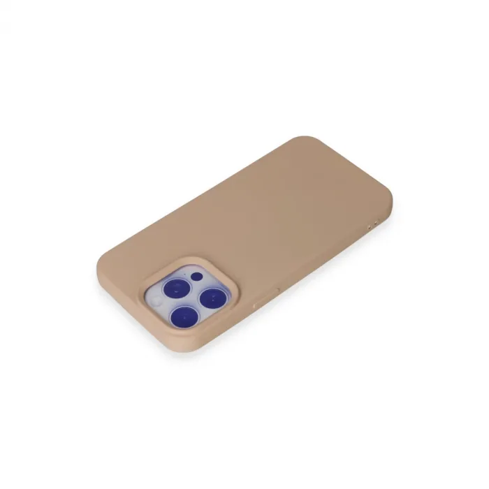 İphone 15 Pro Max Kılıf Nano İçi Kadife Silikon - Pudra