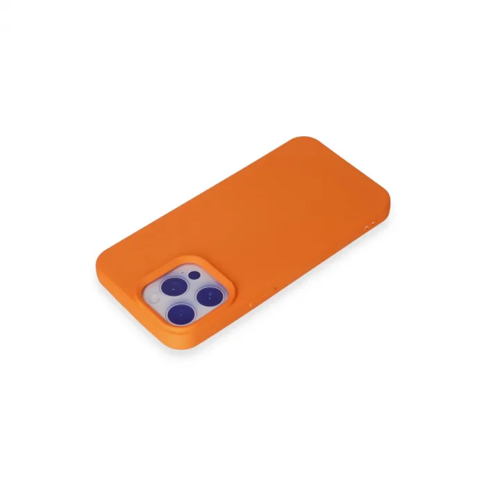 İphone 15 Pro Max Kılıf Nano İçi Kadife Silikon - Turuncu
