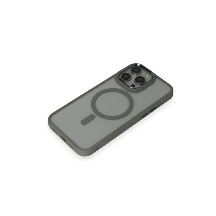 iPhone 15 Pro Max Kılıf Room Magneticsafe Silikon - Gri