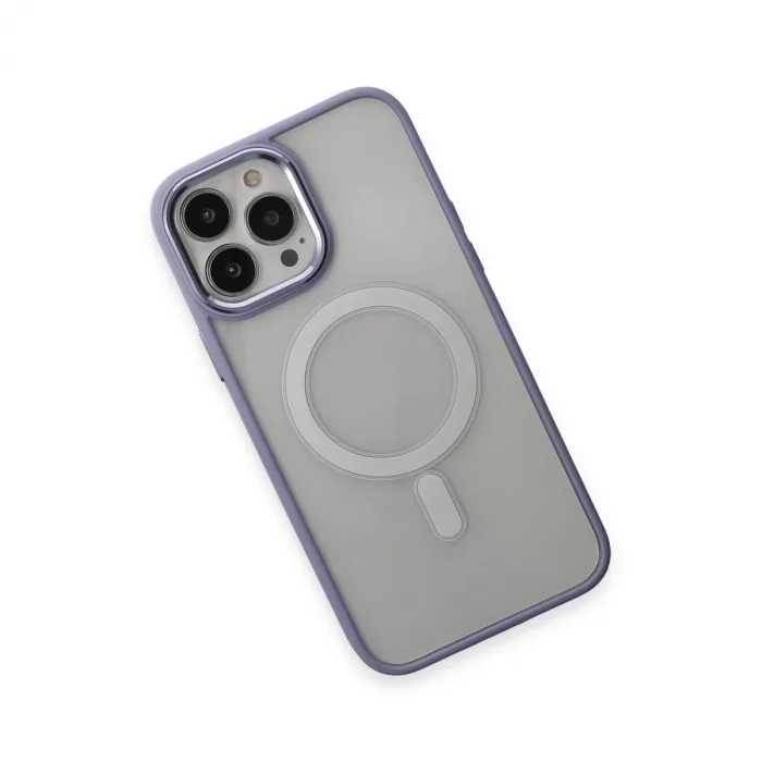 İphone 15 Pro Max Kılıf Room Magneticsafe Silikon - Lila