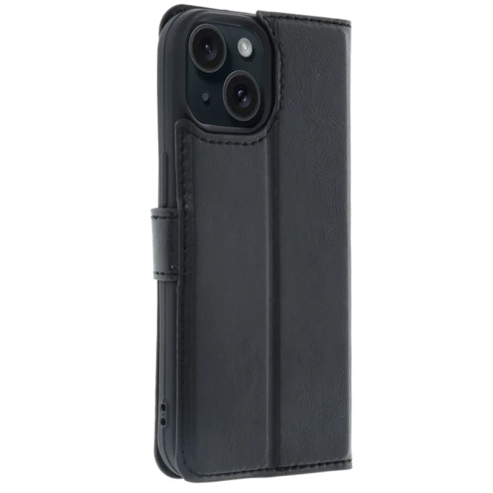 İphone 15 Trend S Plus Kapaklı Kılıf - Siyah