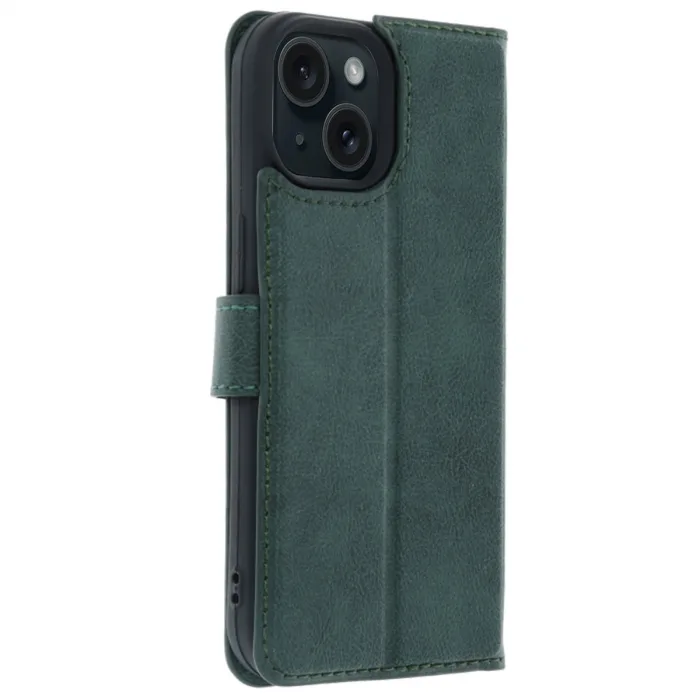 İphone 15 Trend S Plus Kapaklı Kılıf - Yeşil