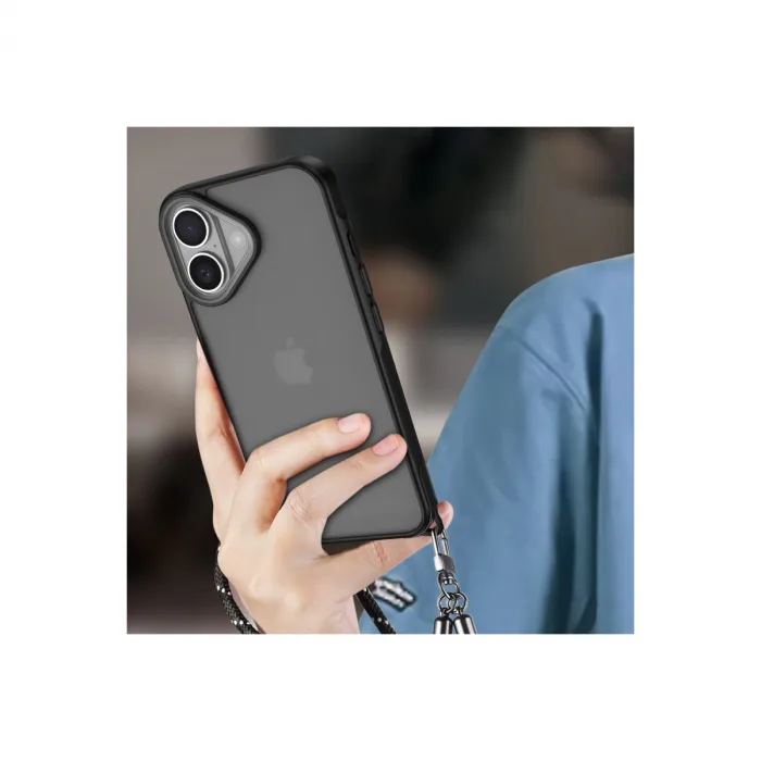 İphone 16 Kılıf Elegant Kapak - Siyah