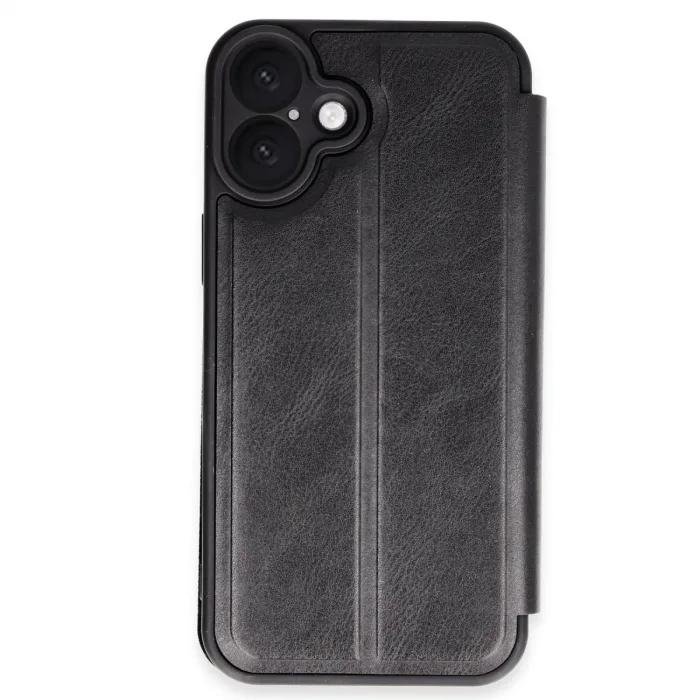 İphone 16 Kılıf Flip Cover - Siyah