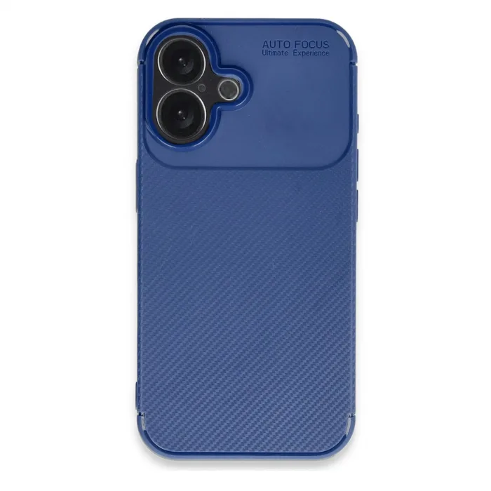 İphone 16 Plus Kılıf Auto Focus Karbon Kapak - Lacivert