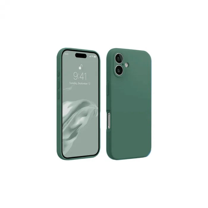 İphone 16 Plus Kılıf First Silikon - Koyu Yeşil