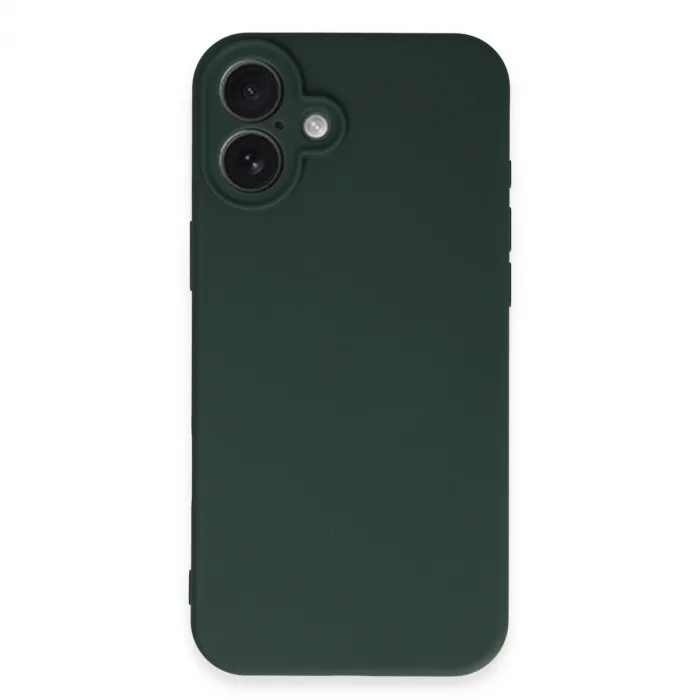 İphone 16 Plus Kılıf First Silikon - Koyu Yeşil