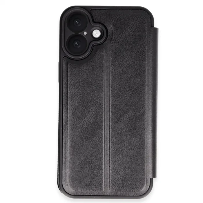 İphone 16 Plus Kılıf Flip Cover - Siyah