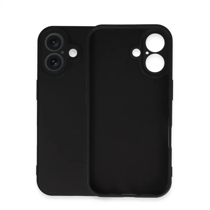 İphone 16 Plus Kılıf Nano İçi Kadife Silikon - Siyah