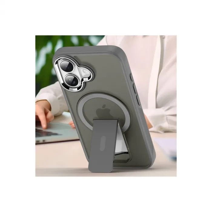İphone 16 Plus Kılıf Tork Magsafe Standlı Kapak - Siyah