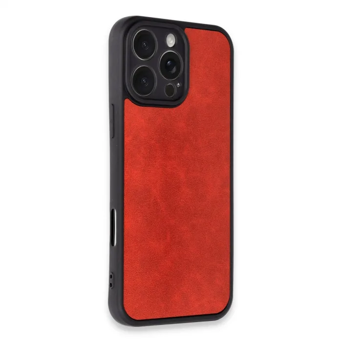 İphone 16 Pro Kılıf Aras Deri Kapak - Kırmızı